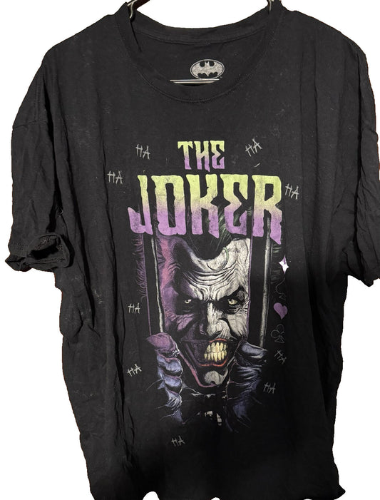 Joker Batman Character T Shirt Men's Sz XXL Black DC Comics