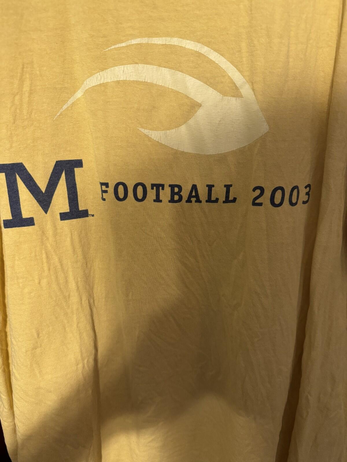 Michigan Wolverines Vintage 2003 T-shirt Sz XL Yellow