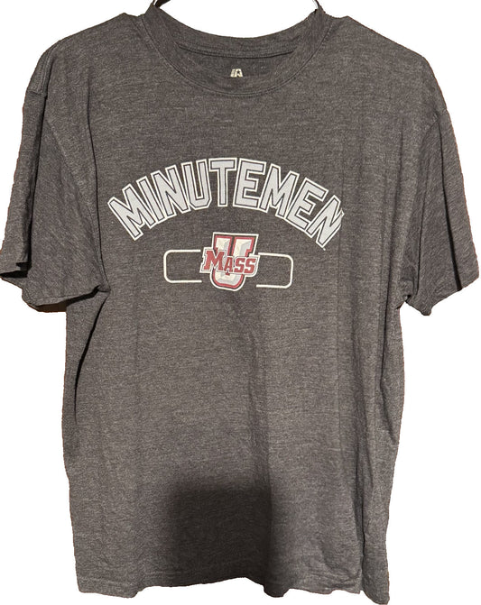 UMass Minutemen Short Sleeve J. America T-shirt Men's L Gray