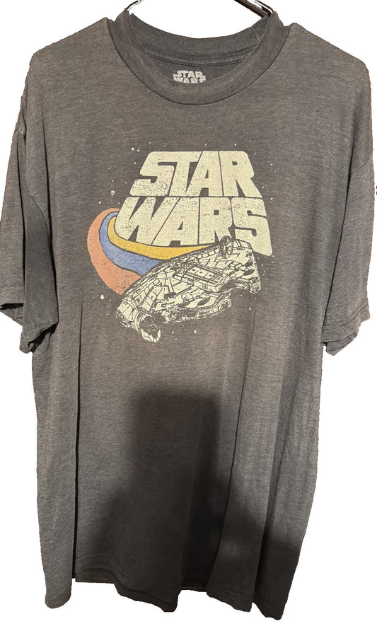 Star Wars Logo T-Shirt Men's Size XLT Gray