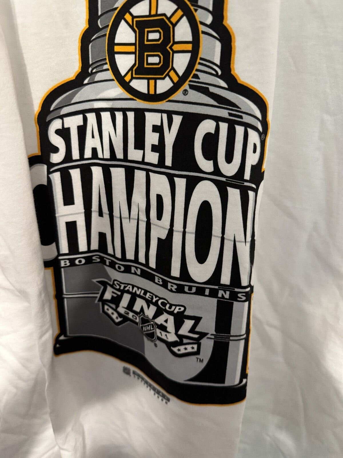 BOSTON BRUINS Stanley Cup Champions Reebok White Tee Men's Sz XXL NEW WITH TAGS