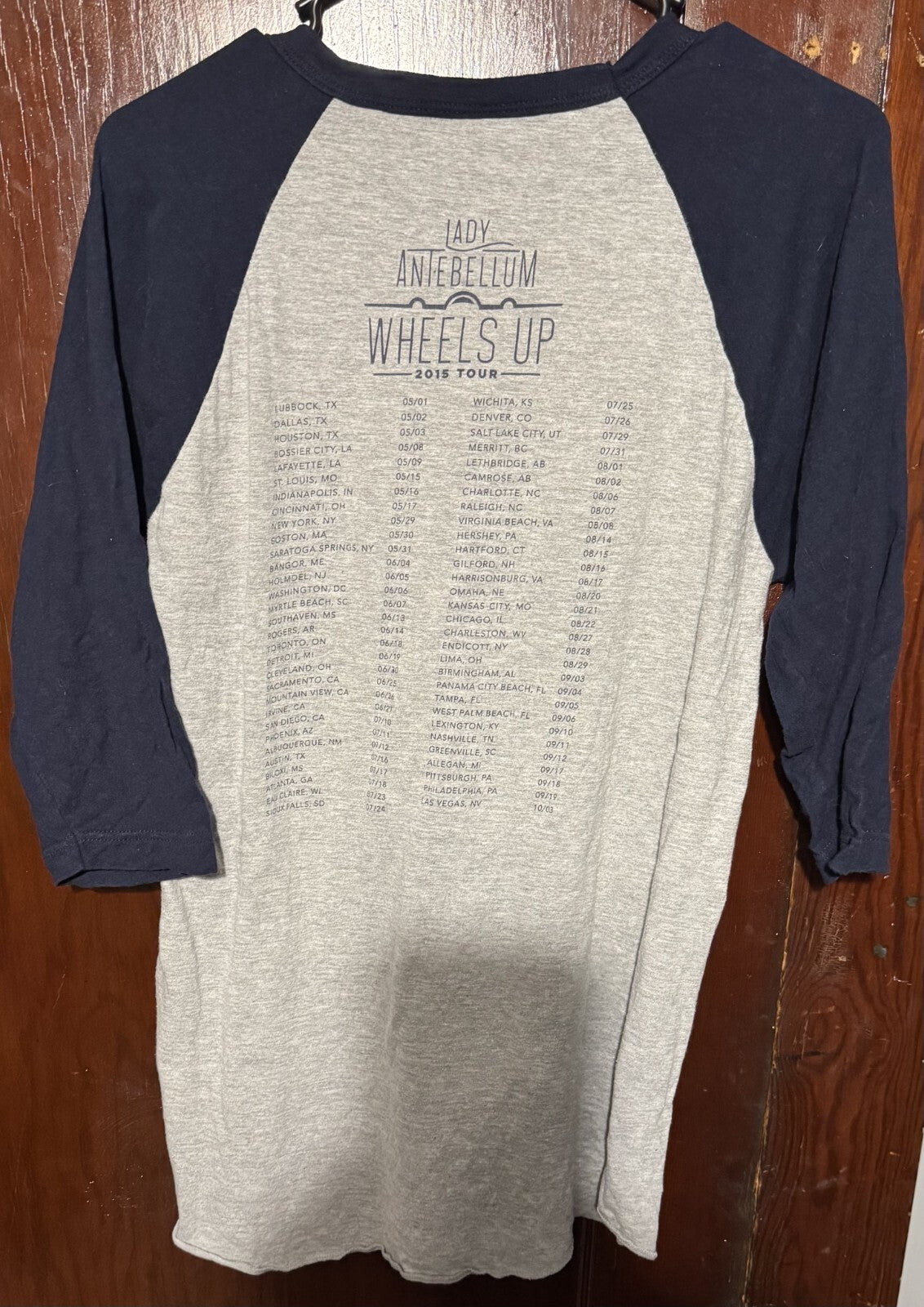 Lady Antebellum 2015 Raglan Concert t-shirt Black Men size S