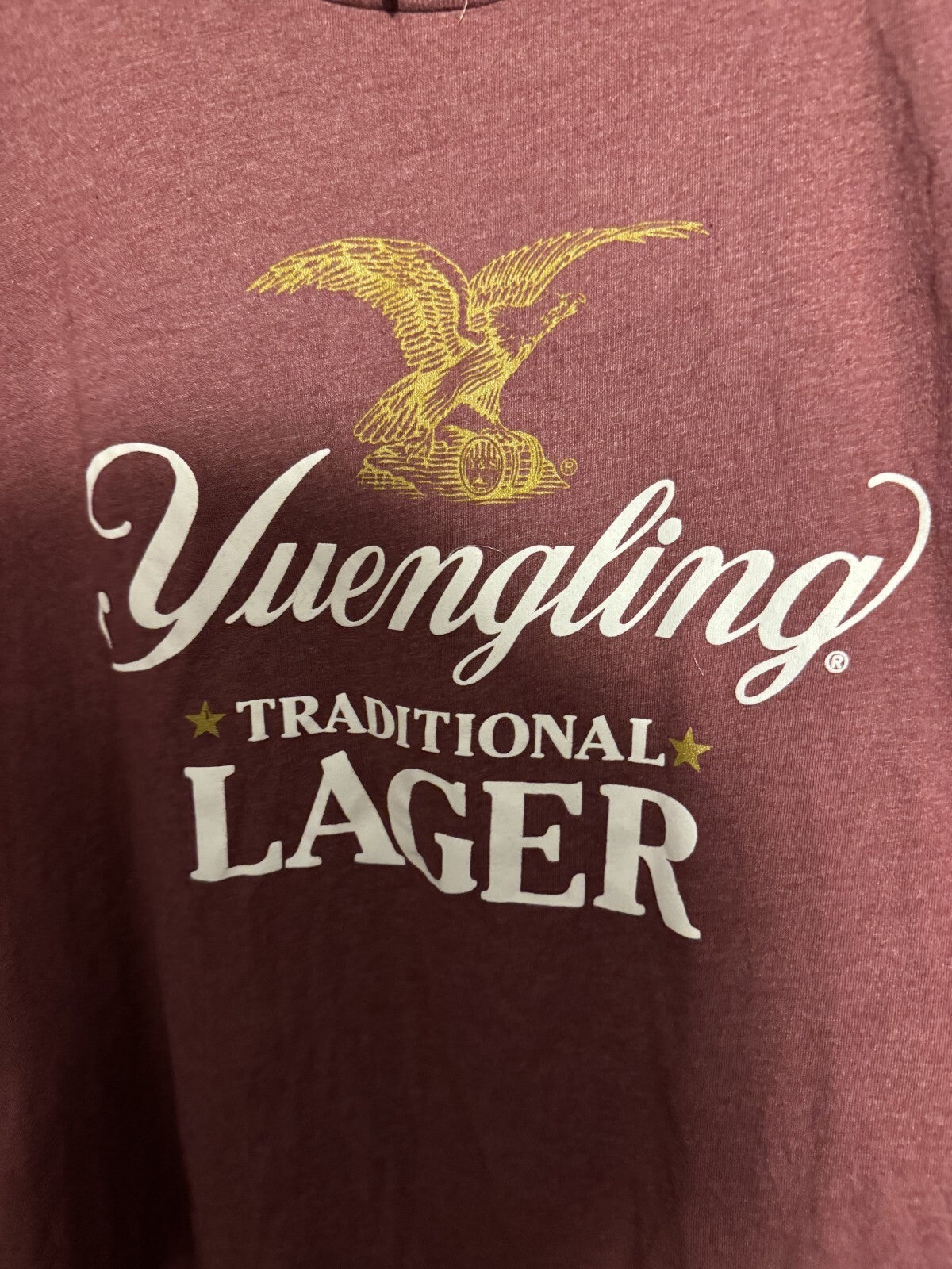 Yuengling Beer Red Logo Tee Shirt Men Sz L