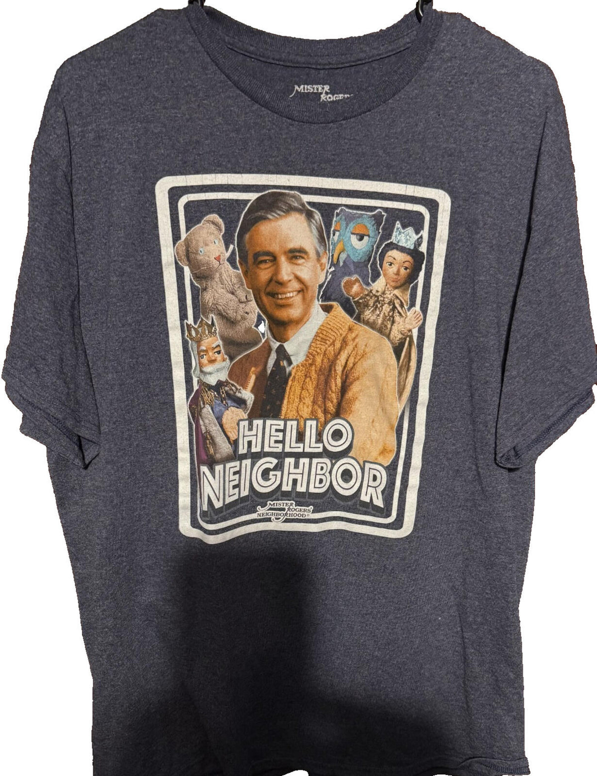 Mr. Rogers Neighborhood PBS TV Show T-Shirt Blue Men Size L