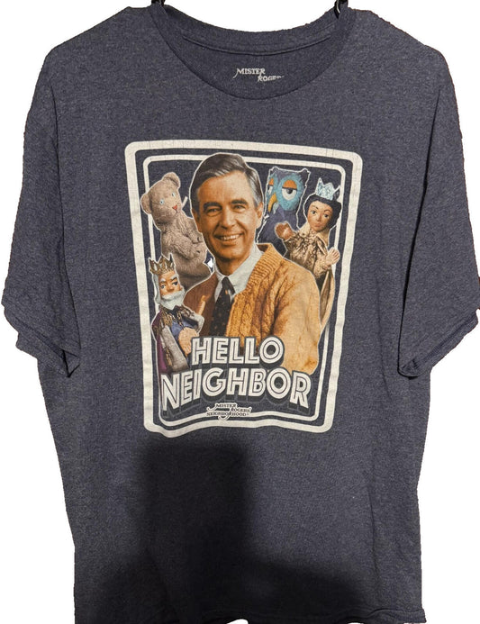 Mr. Rogers Neighborhood PBS TV Show T-Shirt Blue Men Size L