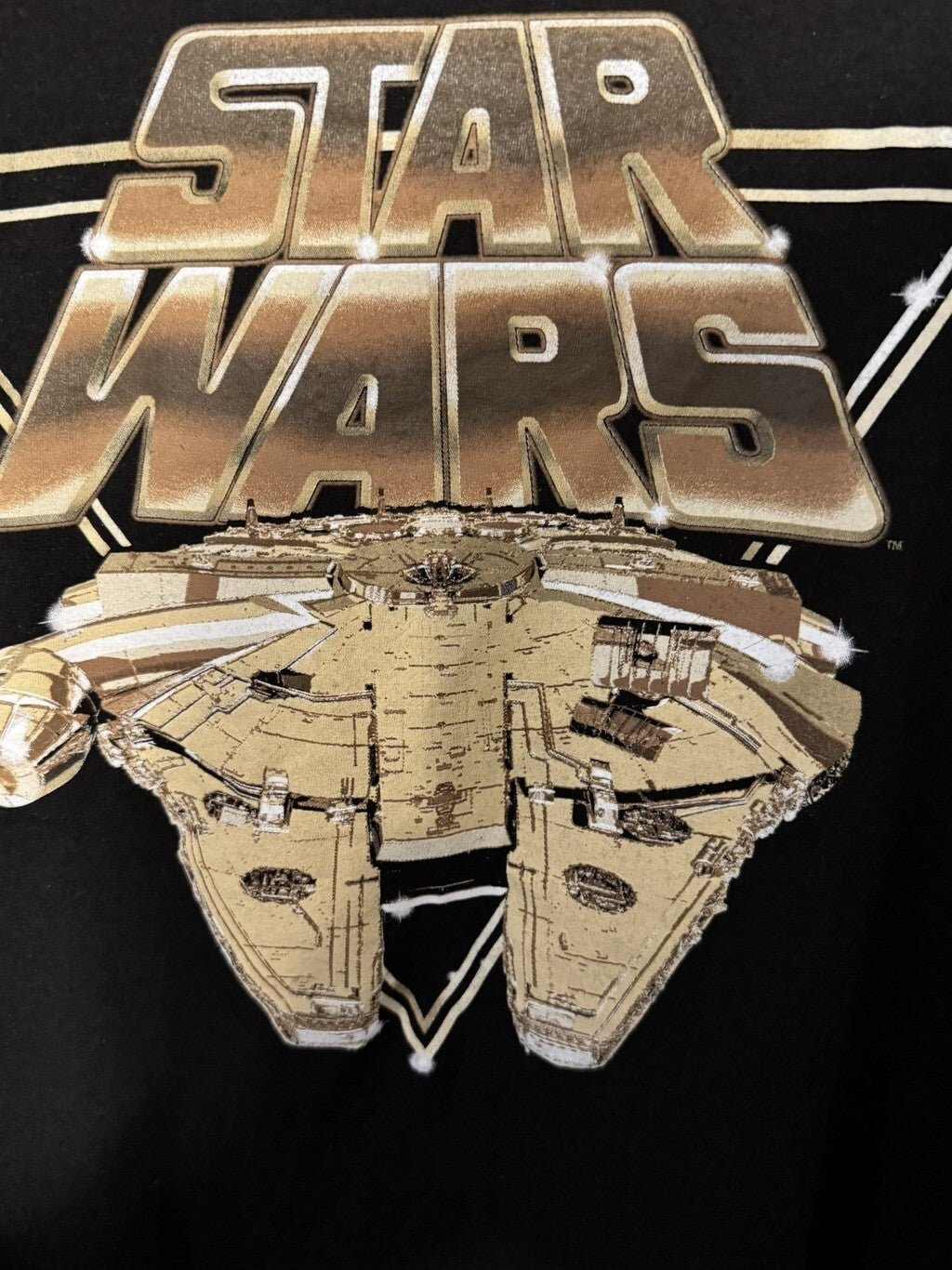 Star Wars Logo Millennium Falcon T-Shirt Men Size XXL Black