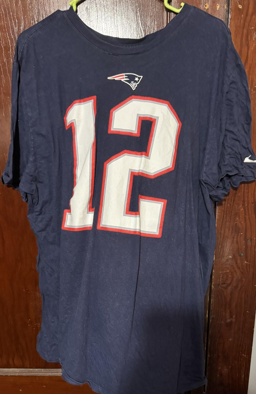 New England Patriots Nike Tom Brady Player T-Shirt Men XXL Blue