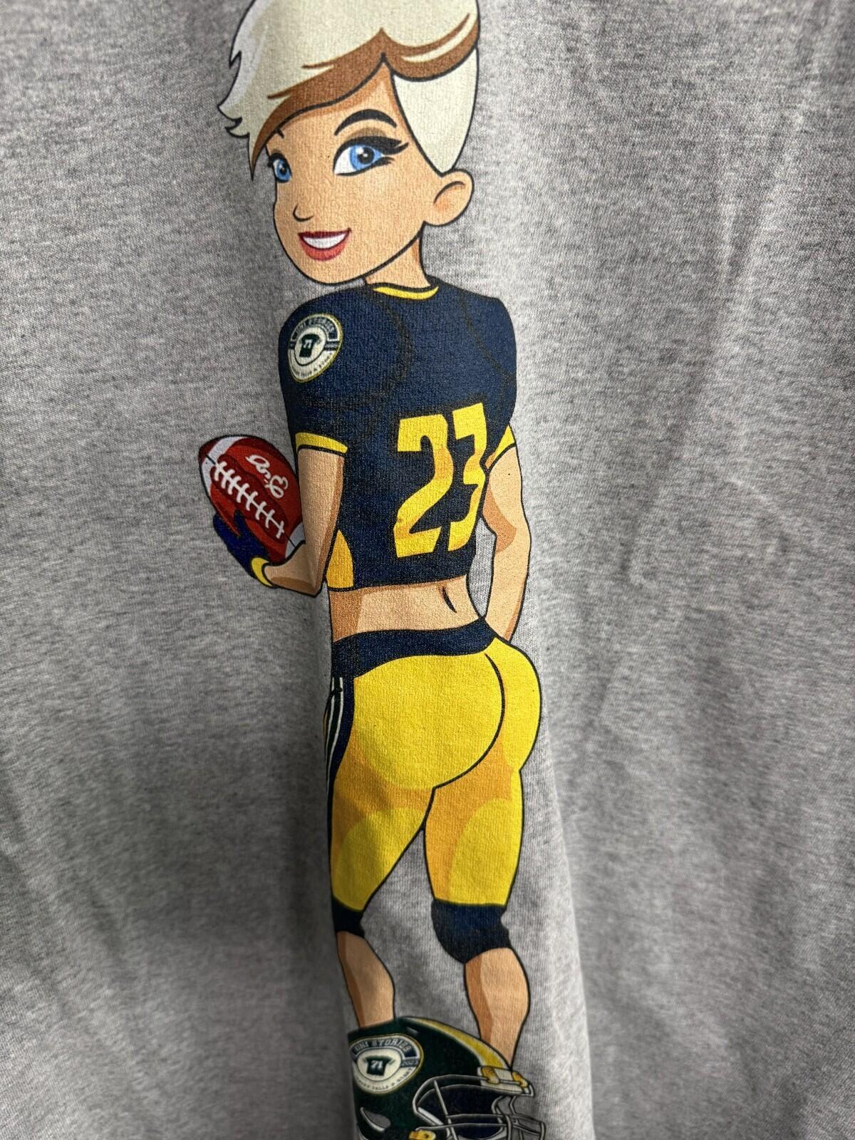 Uni Stories Branded Tee Shirt Feat Pinup Touchdown Torri Gray Men's Sz XXL NWOT