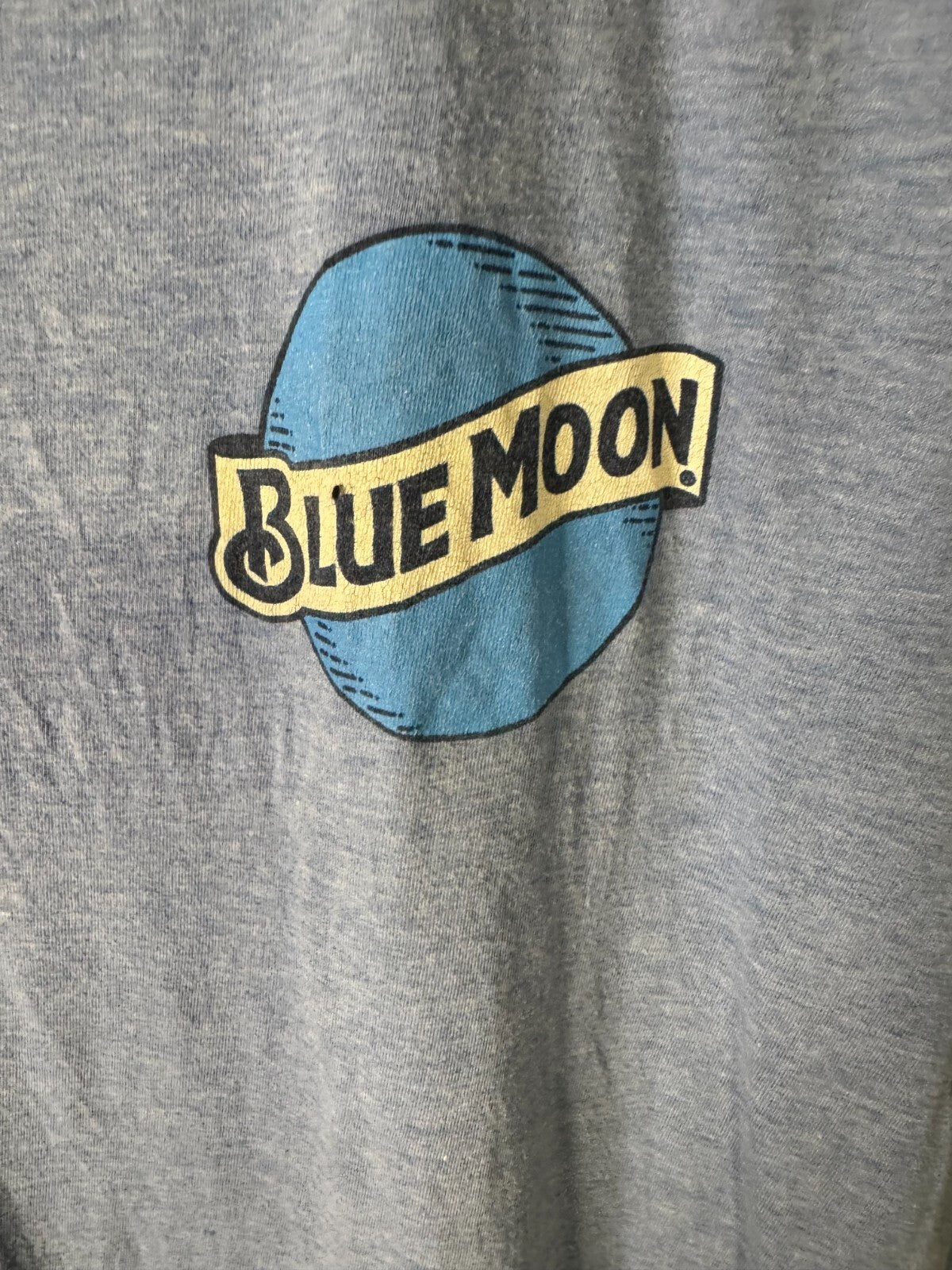 Blue Moon Beer Blue Vintage Logo Tee Shirt Men Sz L