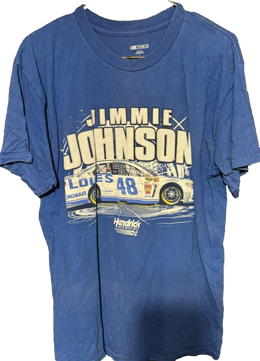 Jimmie Johnson NASCAR Vintage #48 T-Shirt Men's Size L Blue