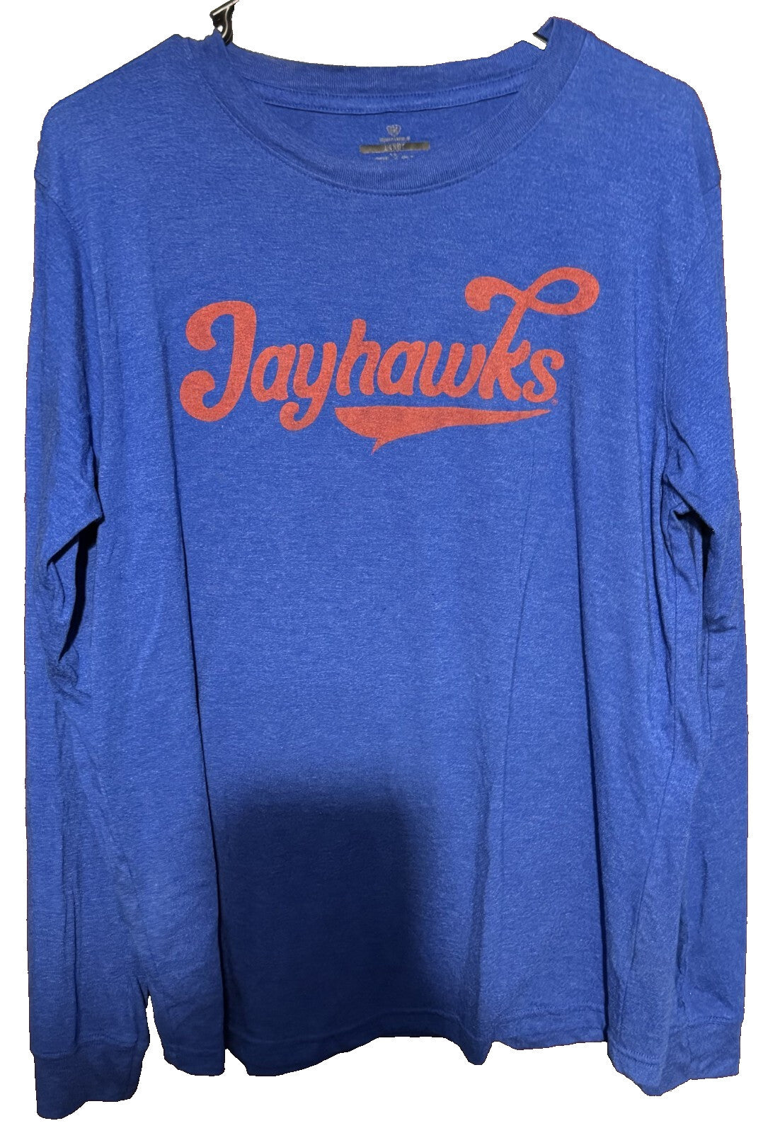Kansas Jayhawks KU L/S T-Shirt Blue Men's Size L