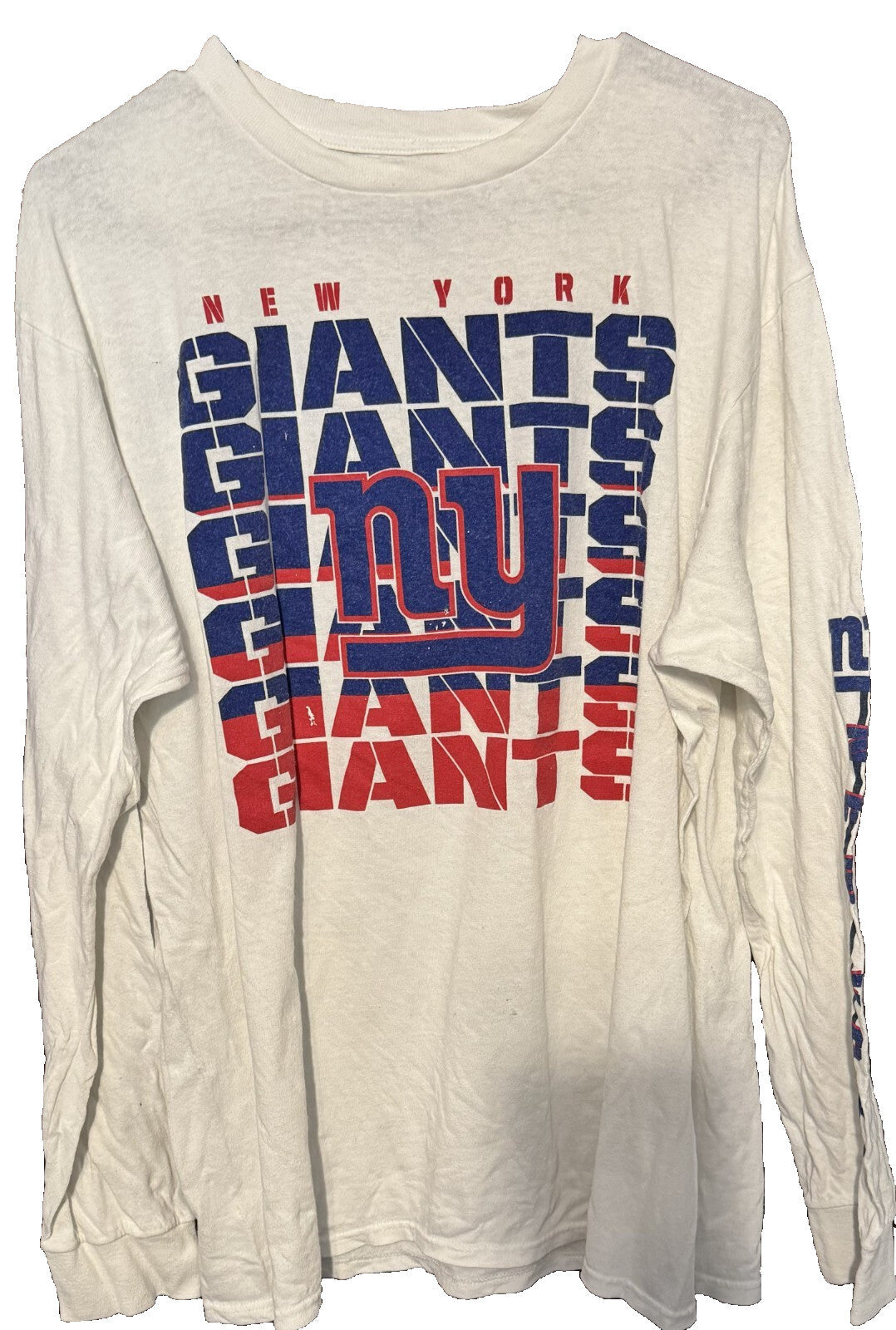 New York Giants Majestic Long Sleeve T-Shirt Men Sz XL White