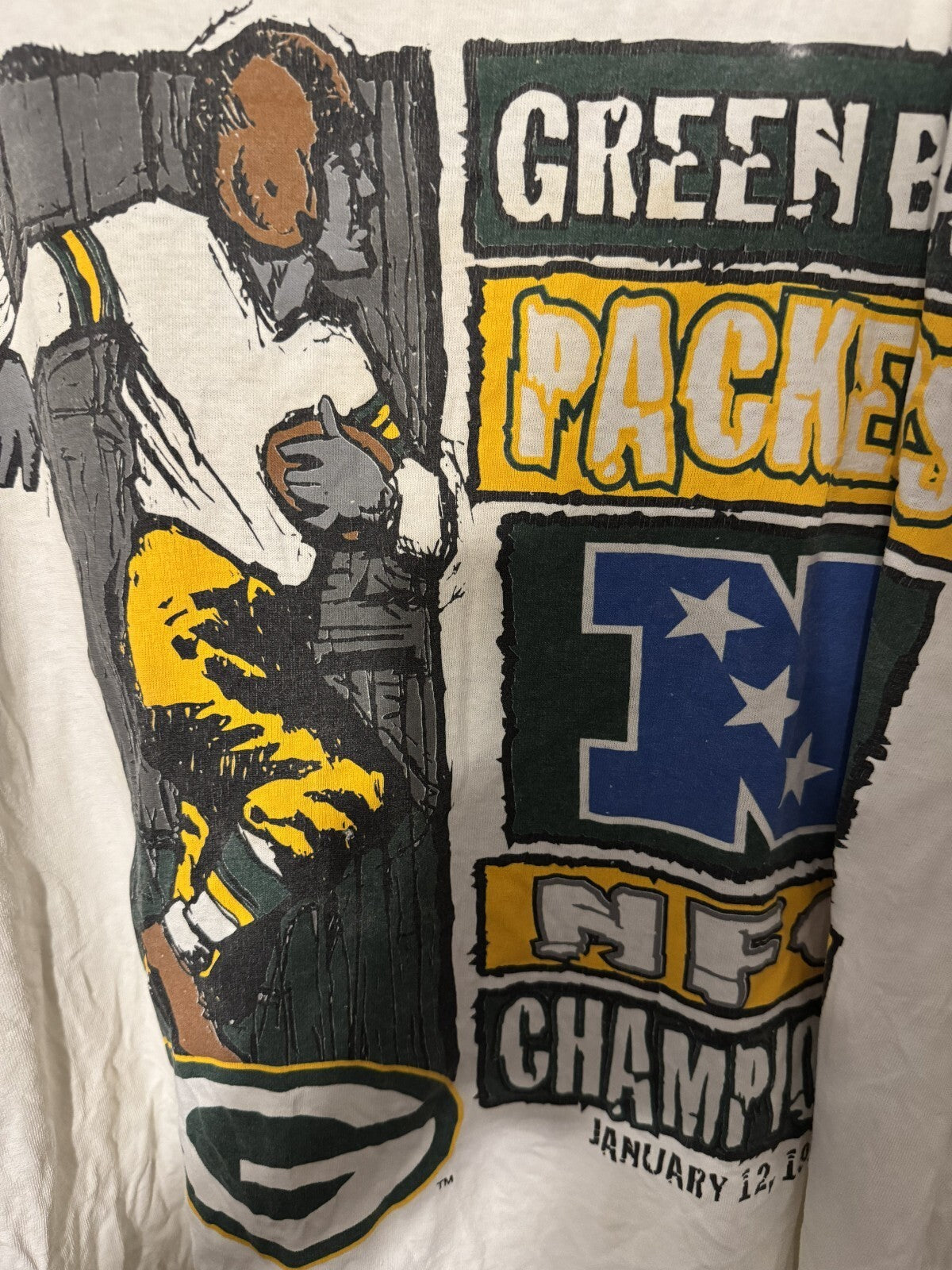 Green Bay Packers Starter 1997 NFC Champs T-Shirt White Men Sz XL