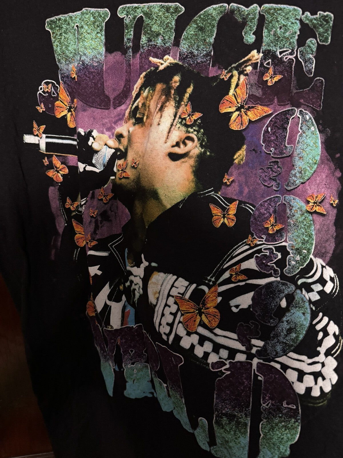 Juice WRLD Hip-Hop Short Sleeve T-Shirt Black Men's sz L