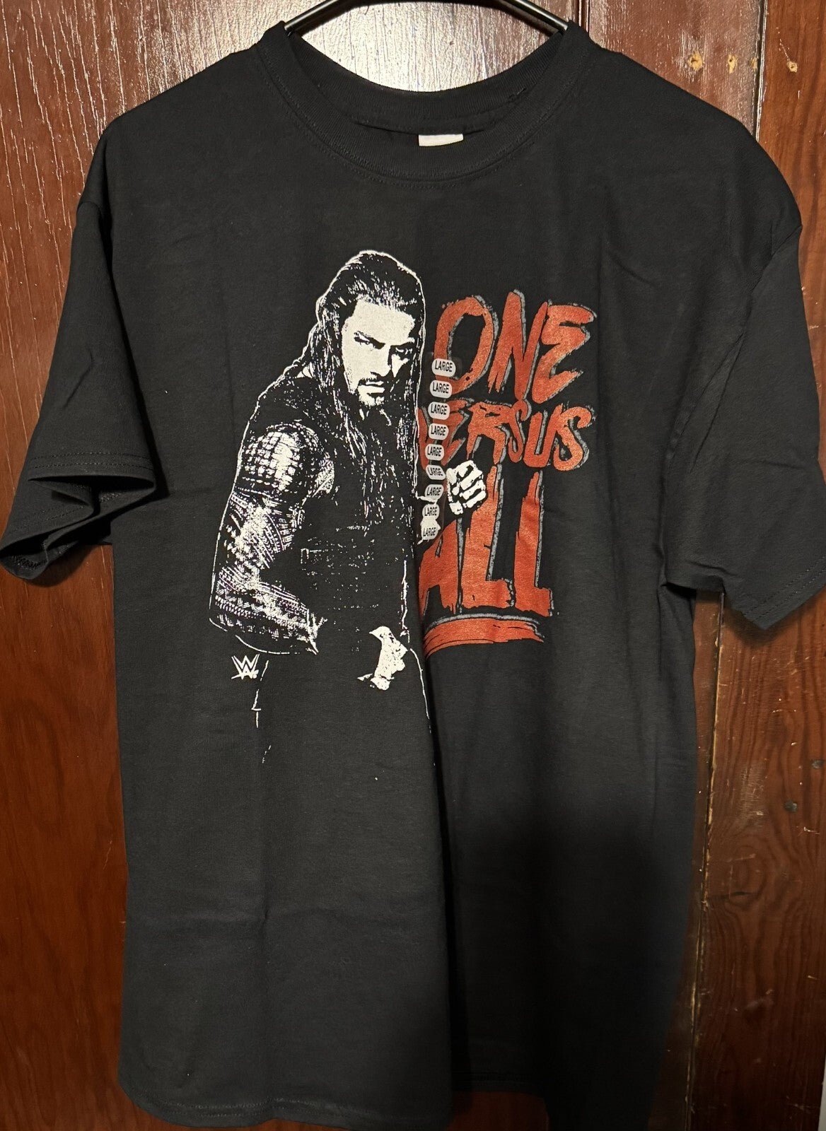Roman Reigns WWE Wrestling One Vs. All T Shirt Men's Sz L Black NWOT