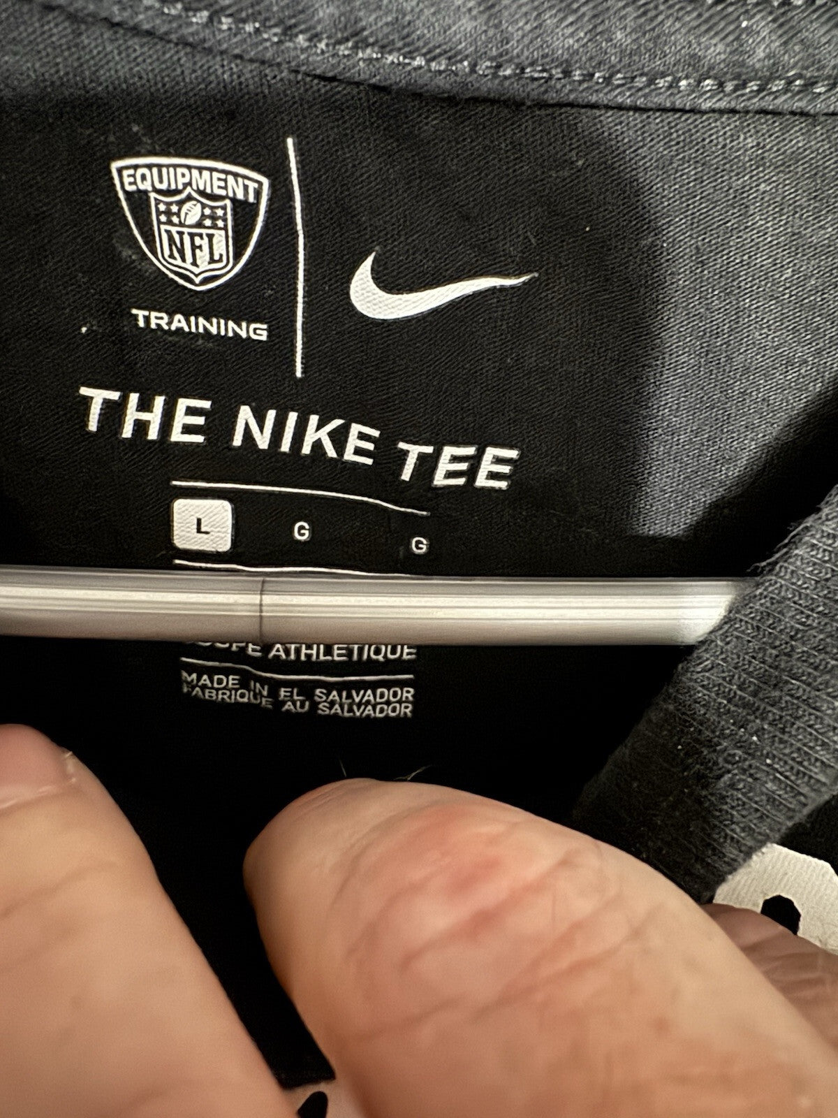 Las Vegas Oakland LA Raiders NFL Black Tee Men sz L Nike