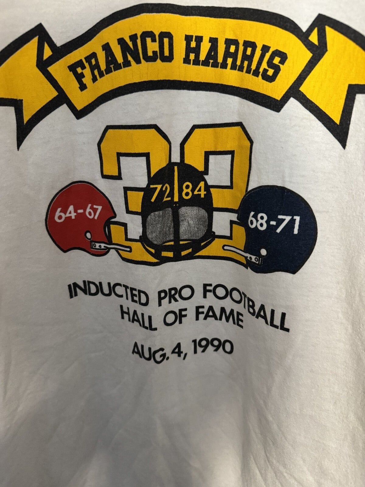 Pittsburgh Steelers Franco Harris Vintage HOF T-Shirt Men Sz XL White