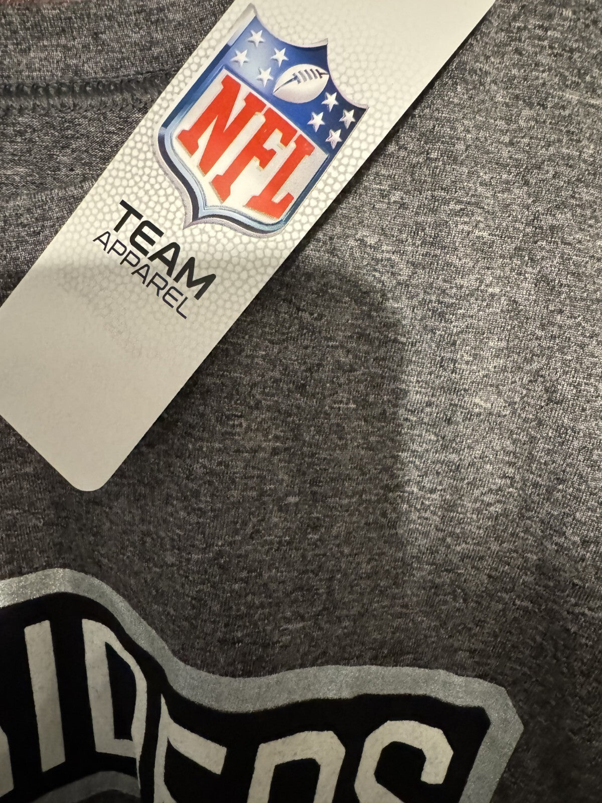 Las Vegas Oakland LA Raiders NFL Gray L/S Dri Fit Tee Men sz L NEW WITH TAGS