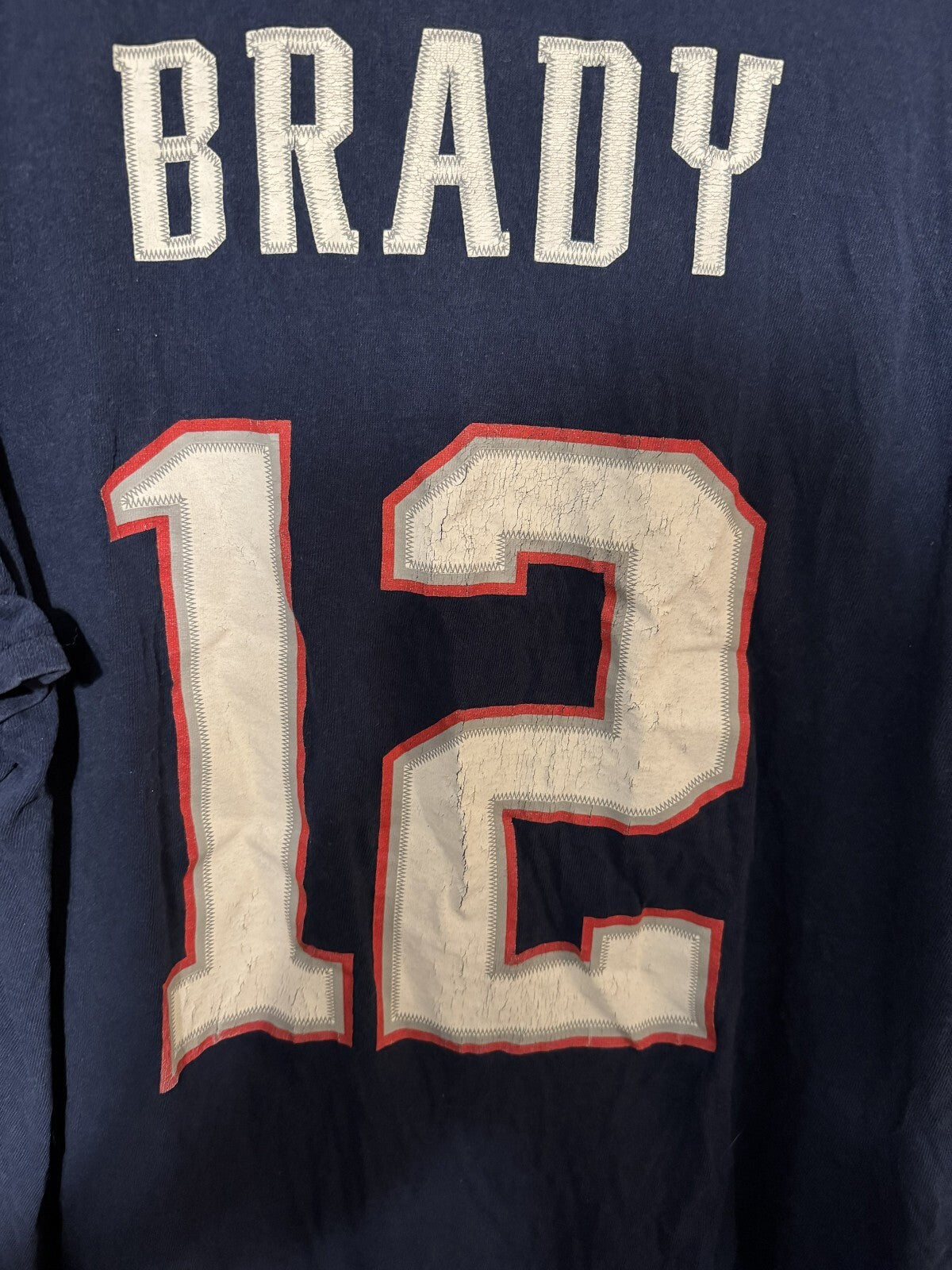 New England Patriots Tom Brady #12 Player Tee Men XL Blue