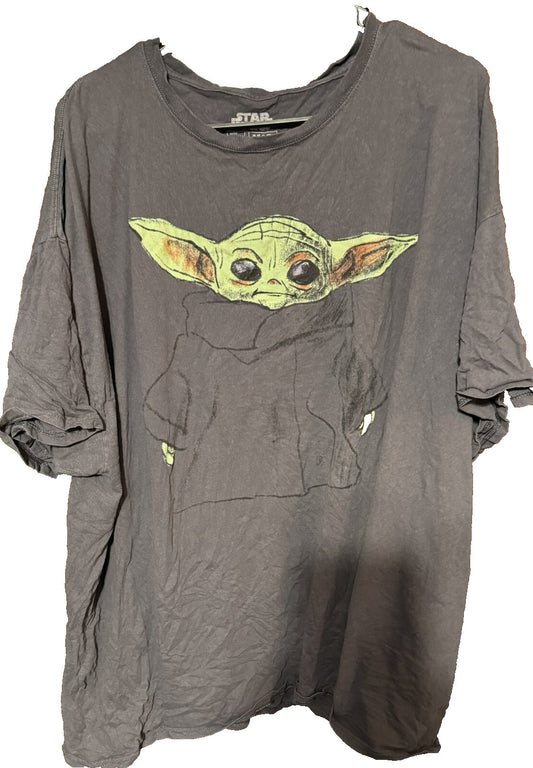 Star Wars Mandalorian Baby Yoda T-Shirt Men's Size 3XL Gray