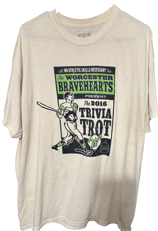 Worcester Bravehearts Vintage 2016 Trivia Trot tee shirt White men’s sz XL FCBL
