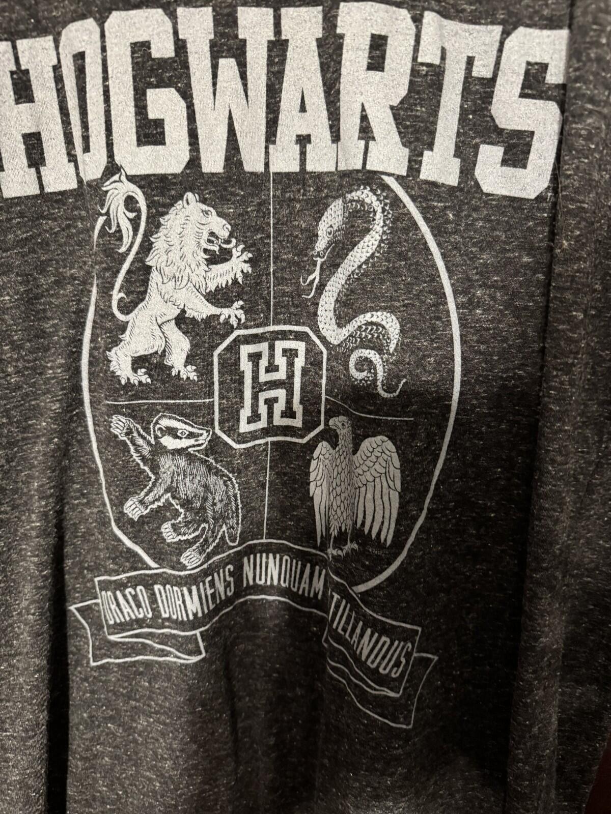 Harry Potter Hogwarts Super Soft T Shirt Men's Size L Gray