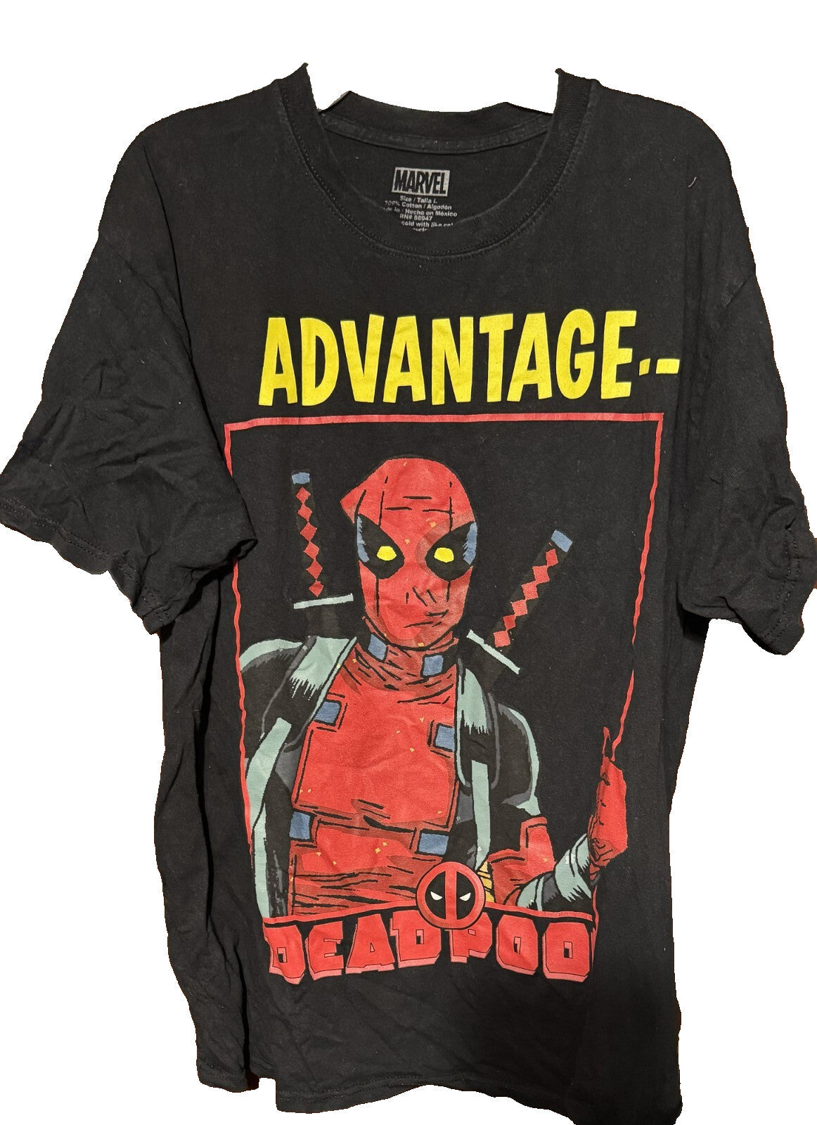 Deadpool Marvel Short Sleeve Tee shirt Men's Sz L Black marvel
