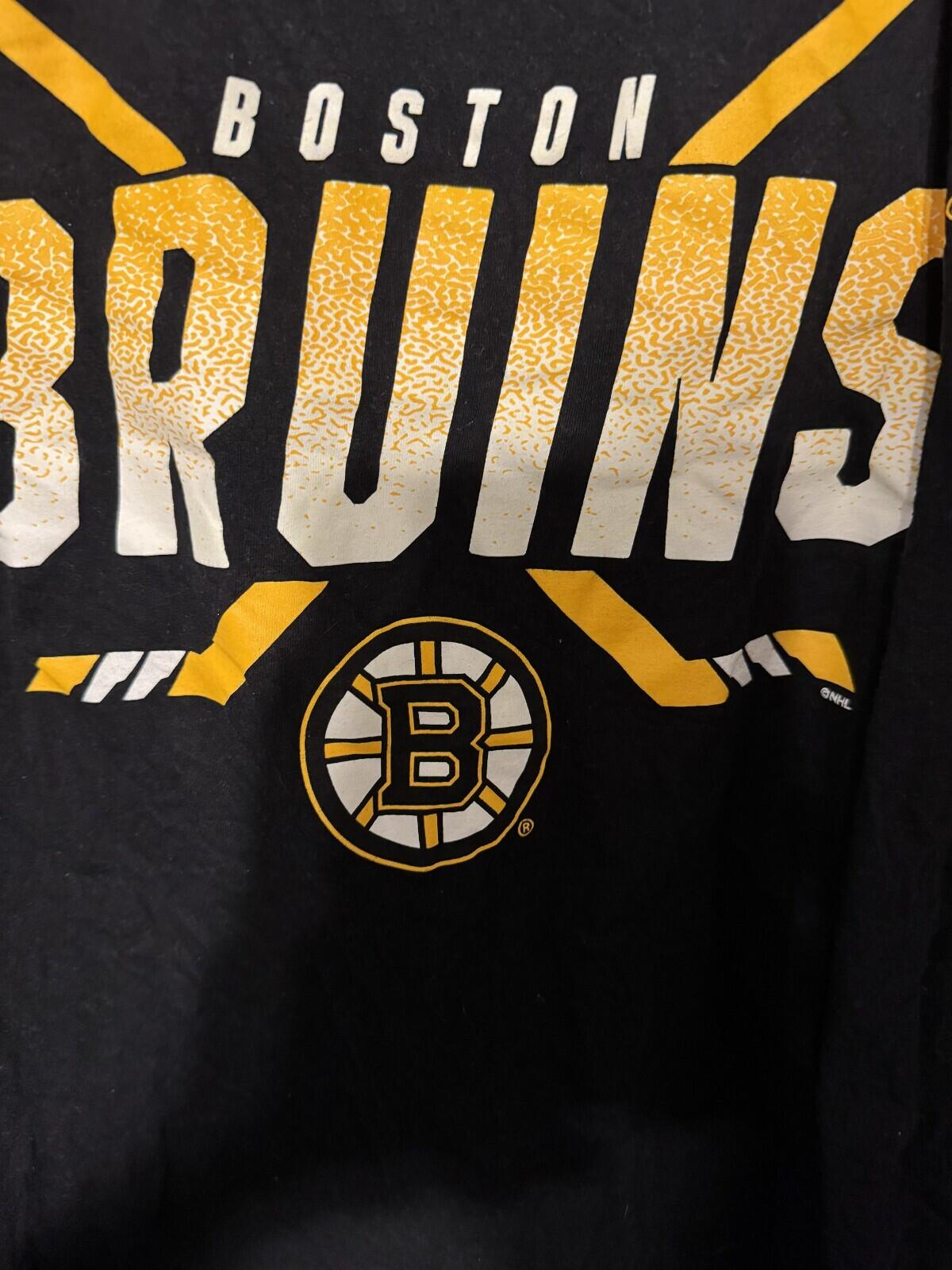 Boston Bruins Fanatics Long Sleeve Black T-Shirt Men's Sz L