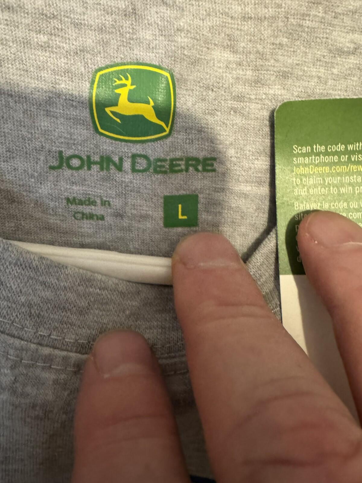 John Deere Vintage Logo T-Shirt Men Sz L Gray New With Tags
