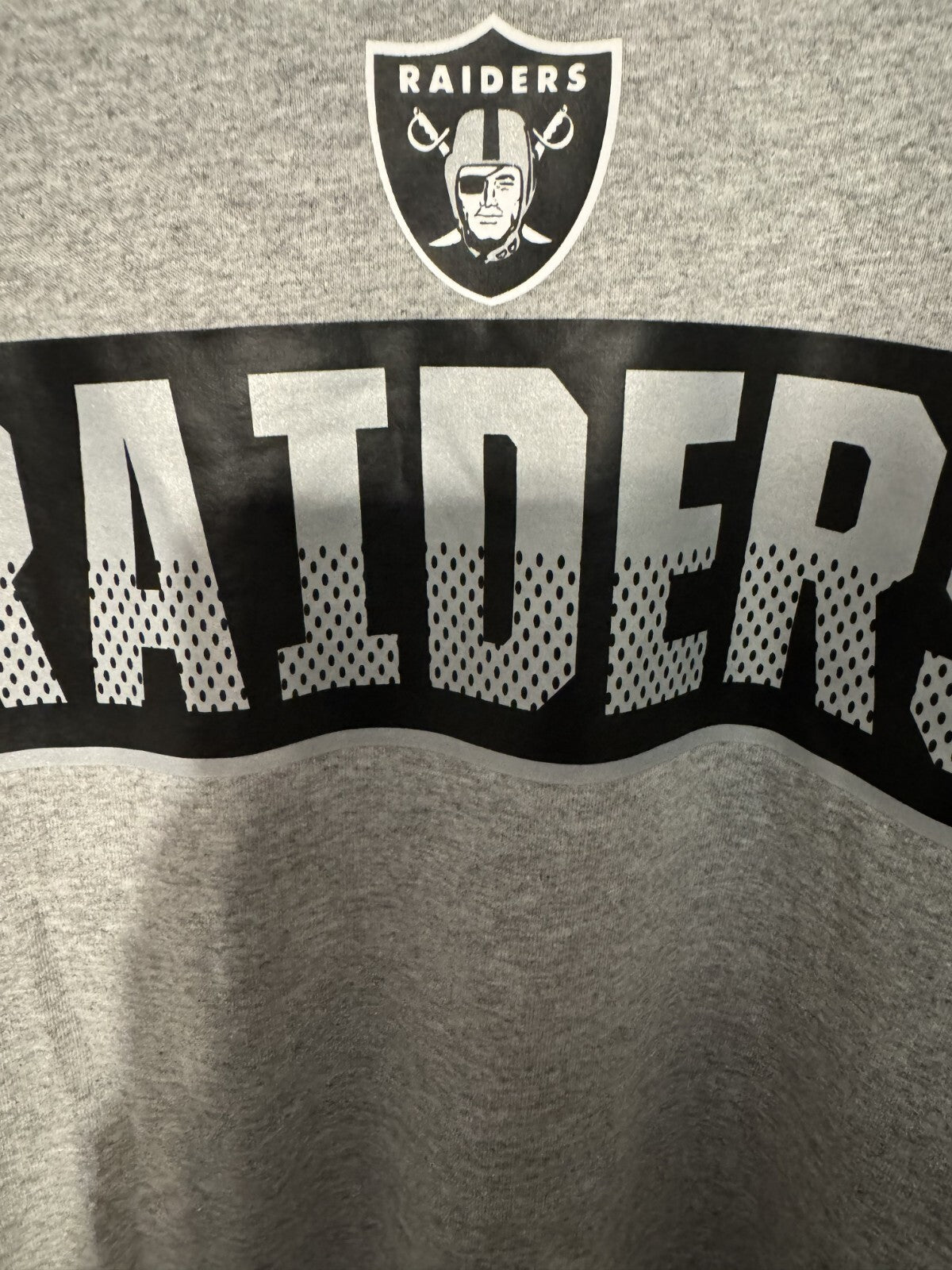 Las Vegas Oakland LA Raiders NFL Gray S/S Cotton Tee Men sz L NEW WITHOUT TAGS
