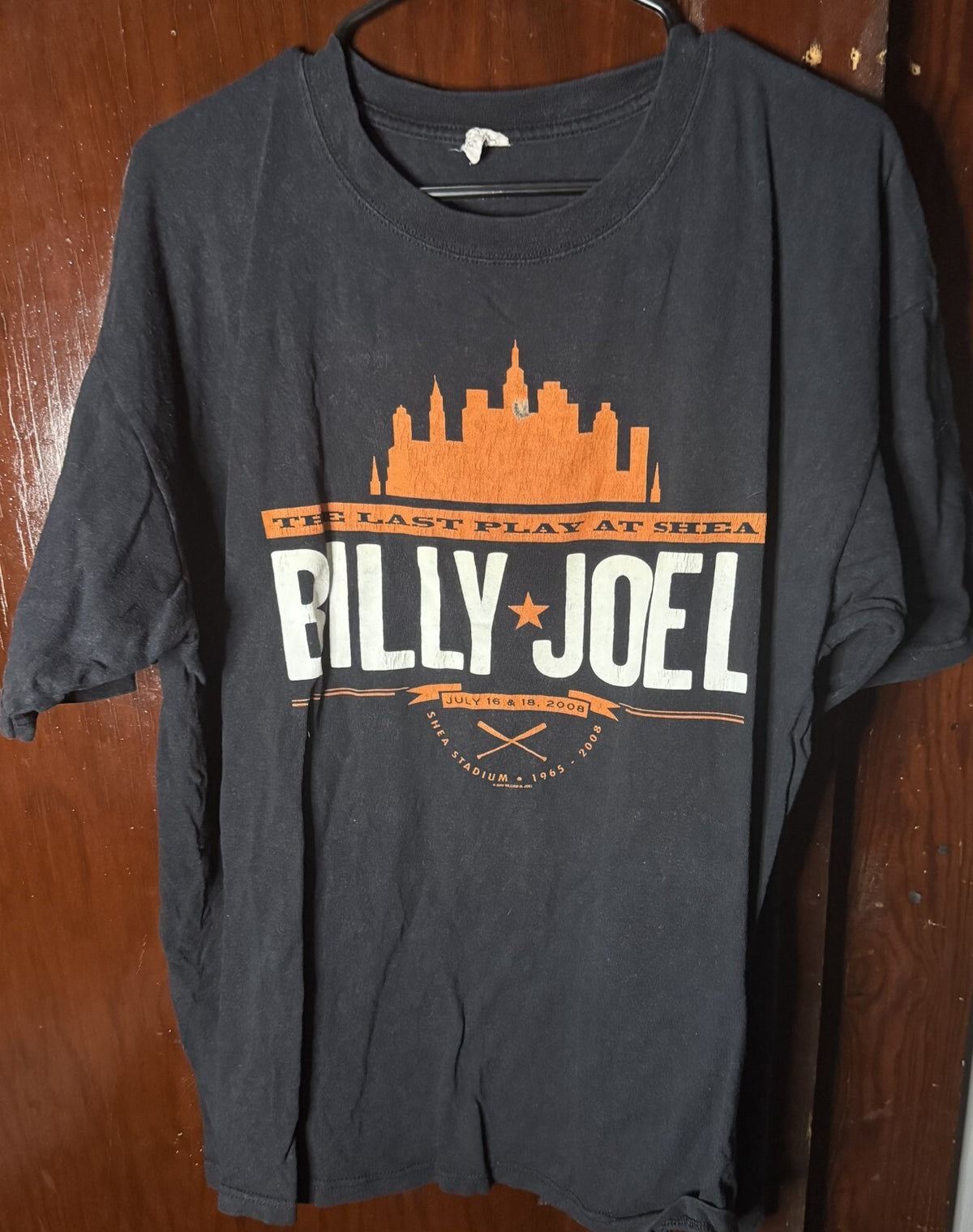 Billy Joel 2008 Last Play at Shea Concert t-shirt Black Men's size XL