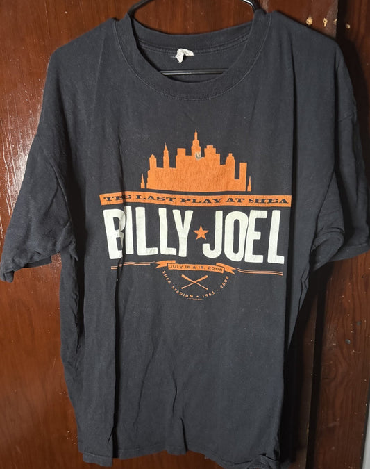 Billy Joel 2008 Last Play at Shea Concert t-shirt Black Men's size XL