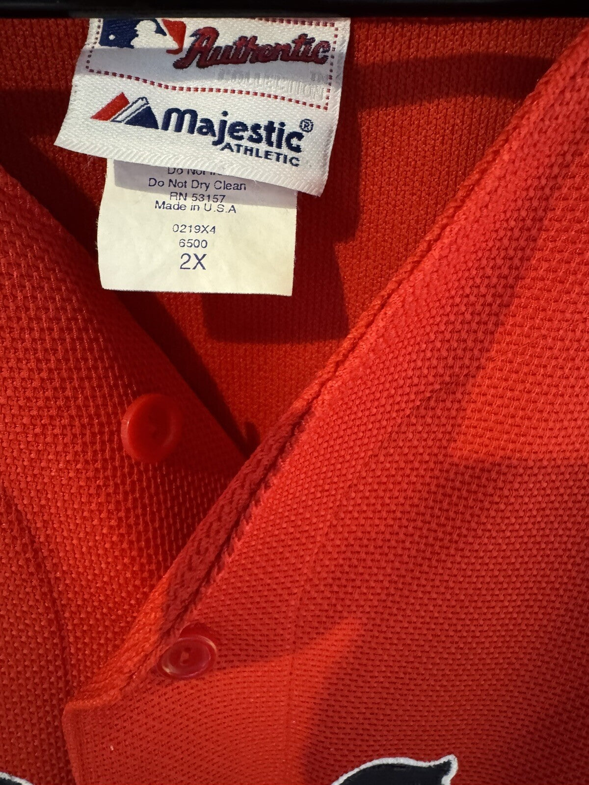 Boston Red Sox Majestic Vintage Jersey Men's Size 2XL Red