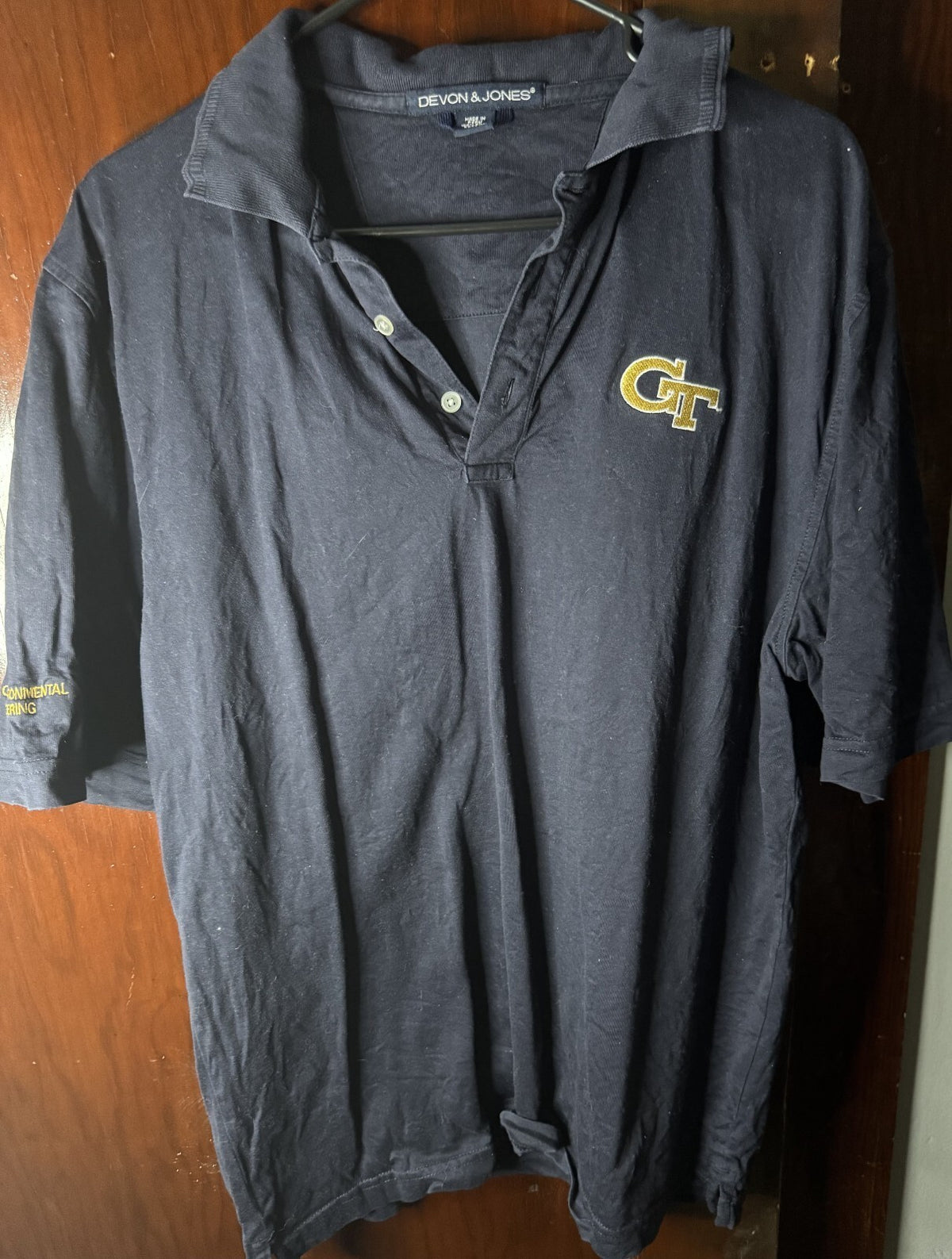 Georgia Tech Yellow Jackets Polo Shirt Men's Size M Blue